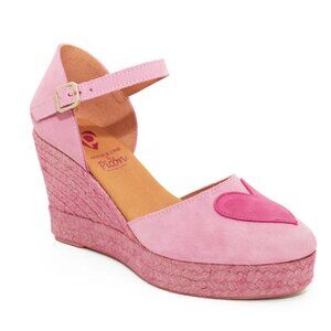 AGATHA RUIZ DE LA PRADA ALPARGATHA BARBI PINK Sz 40 (9) Suede Espadrilles Hearts